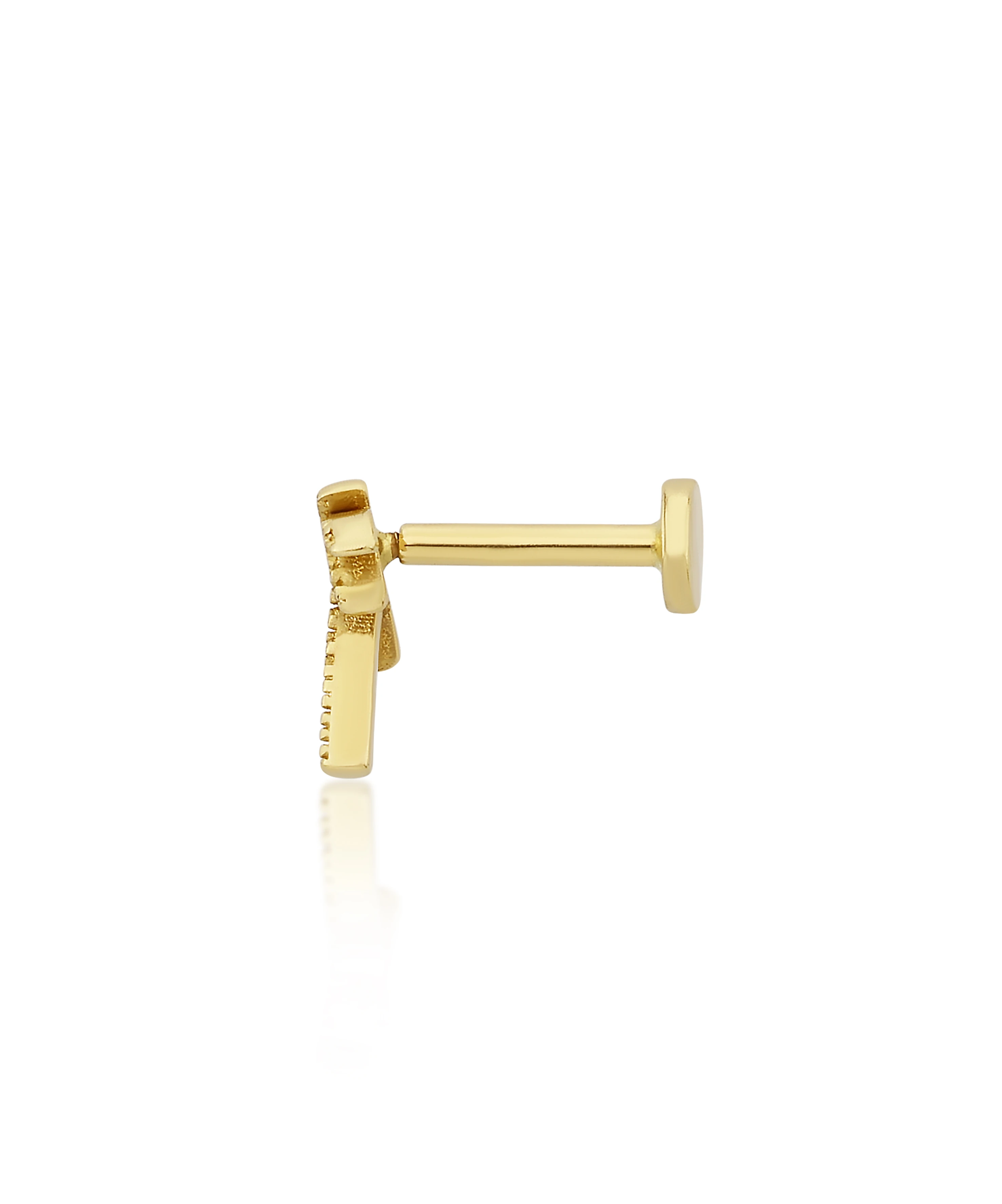 Altın Tragus Palmiye Piercing | Uzunköprü Kuyumcu, Çapar Kuyumculuk, Altın Fiyatları, 22 Ayar Bilezik, Çeyrek Altın