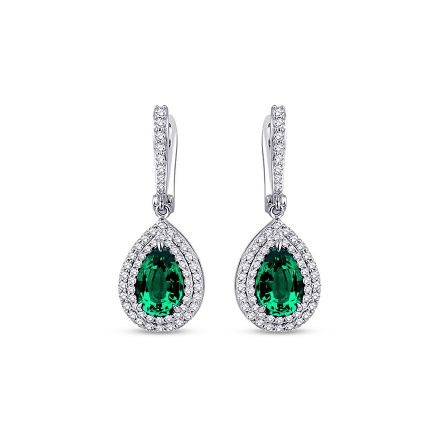 2.99 Karat Pırlanta Green Quartz Küpe | Uzunköprü Kuyumcu, Çapar Kuyumculuk, Altın Fiyatları, 22 Ayar Bilezik, Çeyrek Altın