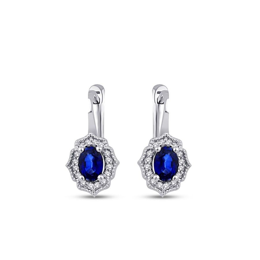 1.13 Karat Pırlanta Safir Küpe | Uzunköprü Kuyumcu, Çapar Kuyumculuk, Altın Fiyatları, 22 Ayar Bilezik, Çeyrek Altın