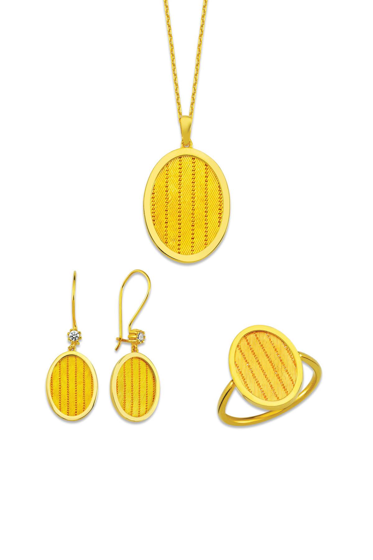 Trabzon Hasır Altın Mini Set Oval | Uzunköprü Kuyumcu, Çapar Kuyumculuk, Altın Fiyatları, 22 Ayar Bilezik, Çeyrek Altın