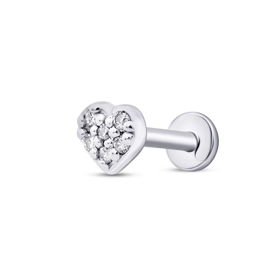 0.02 Karat Pırlanta Kalp Tragus Piercing | Uzunköprü Kuyumcu, Çapar Kuyumculuk, Altın Fiyatları, 22 Ayar Bilezik, Çeyrek Altın