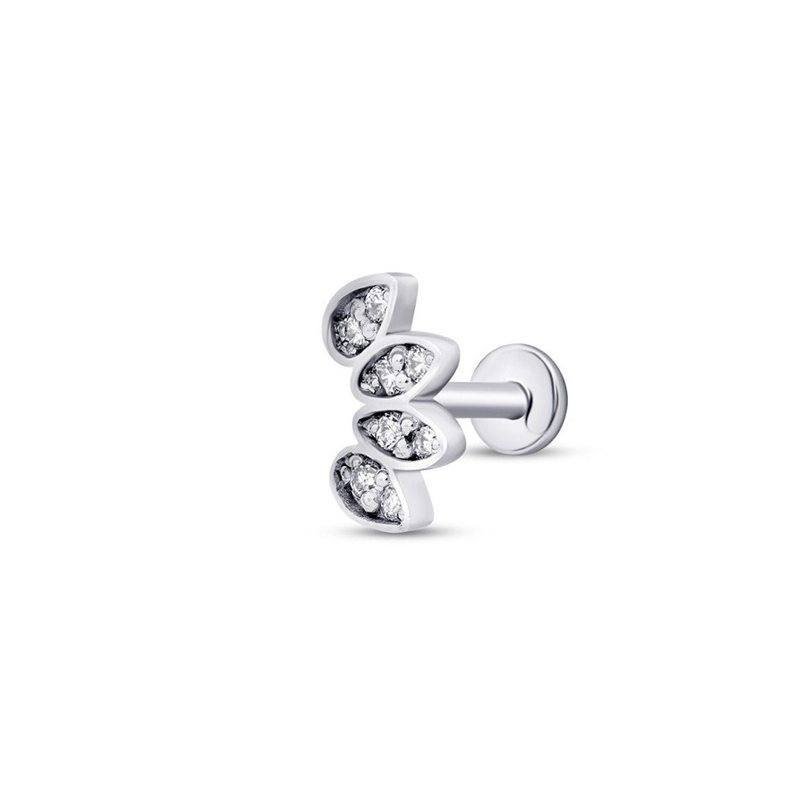 0.05 Karat Pırlanta Lotus Tragus Piercing | Uzunköprü Kuyumcu, Çapar Kuyumculuk, Altın Fiyatları, 22 Ayar Bilezik, Çeyrek Altın
